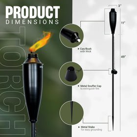 Deco Window citronella oil torch set helps set mood while repelling insects.