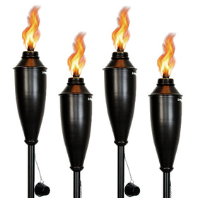 Deco Window garden torch 60-inch lit for warm outdoor ambiance.