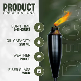 Deco Window silver metal torch finish adds durable outdoor decor.