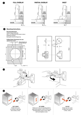 DecoBasics 3-D adjustments help align doors precisely for a professional finish.