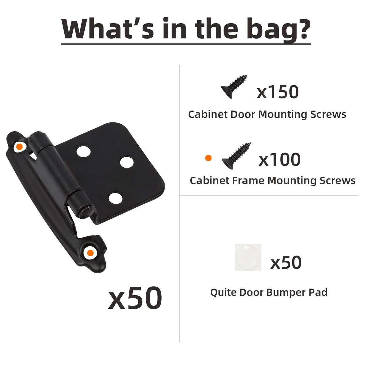 DecoBasics black flush mount hinge creates a seamless cabinet look
