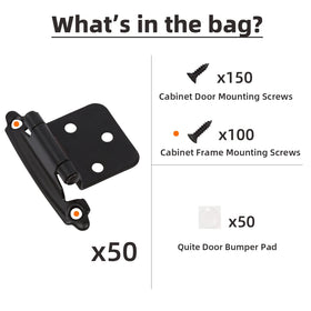 DecoBasics black flush mount hinge creates a seamless cabinet look