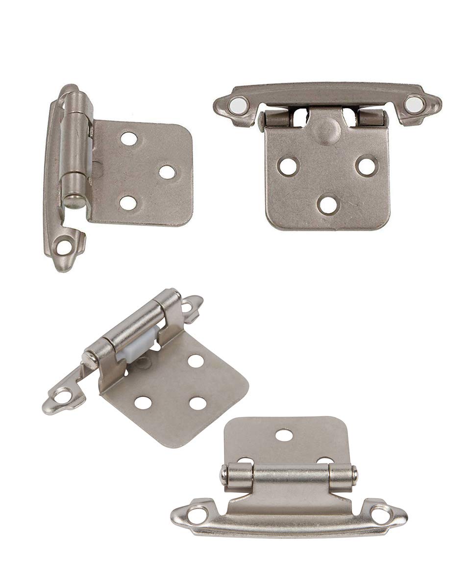DecoBasics brushed nickel hinges resist rust for long-lasting kitchen hardware.