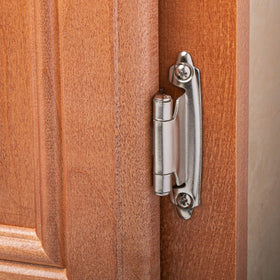 DecoBasics bulk hinge set includes bumpers for quiet, controlled closing.