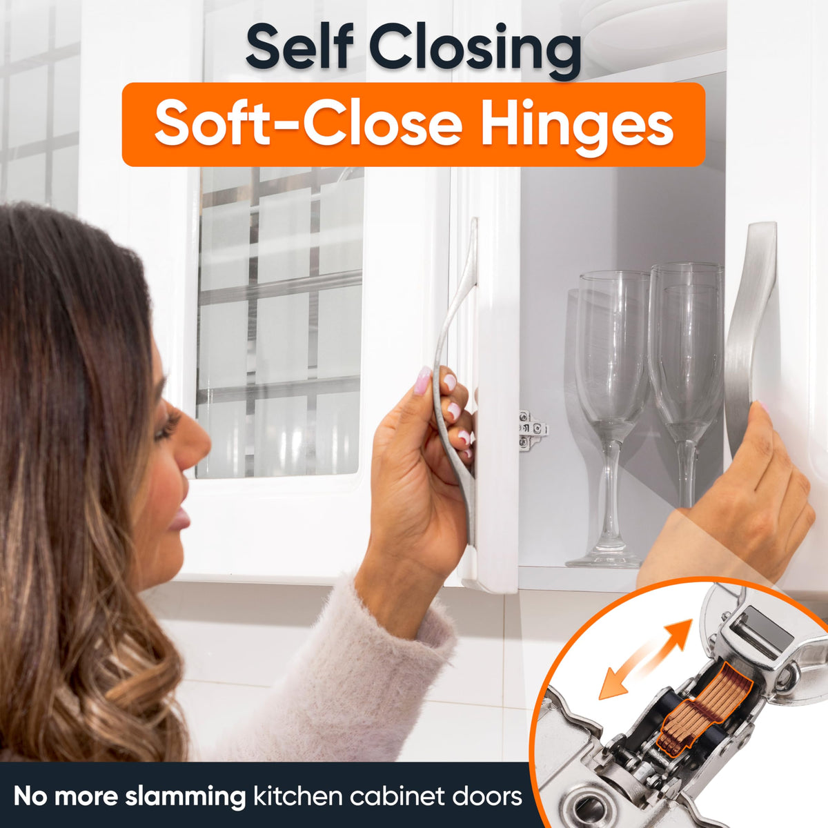 DecoBasics clip-on plate enables quick tool-free installation on frameless cabinets.