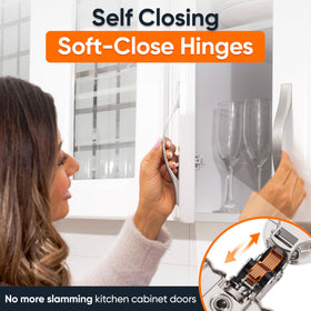 DecoBasics clip-on plate enables quick tool-free installation on frameless cabinets.