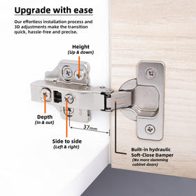 DecoBasics clip-on plate enables quick, tool-free hinge installation