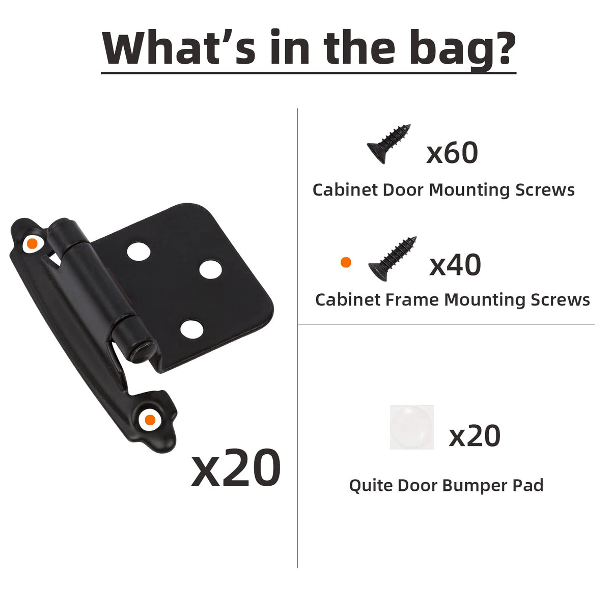 DecoBasics door bumpers included prevent door rattle and impact.