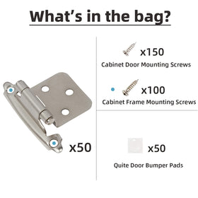 DecoBasics flush mount hinges come with upgraded screws for secure fittings.