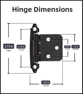 DecoBasics flush-mount hinges create a clean, concealed look inside the cabinet.