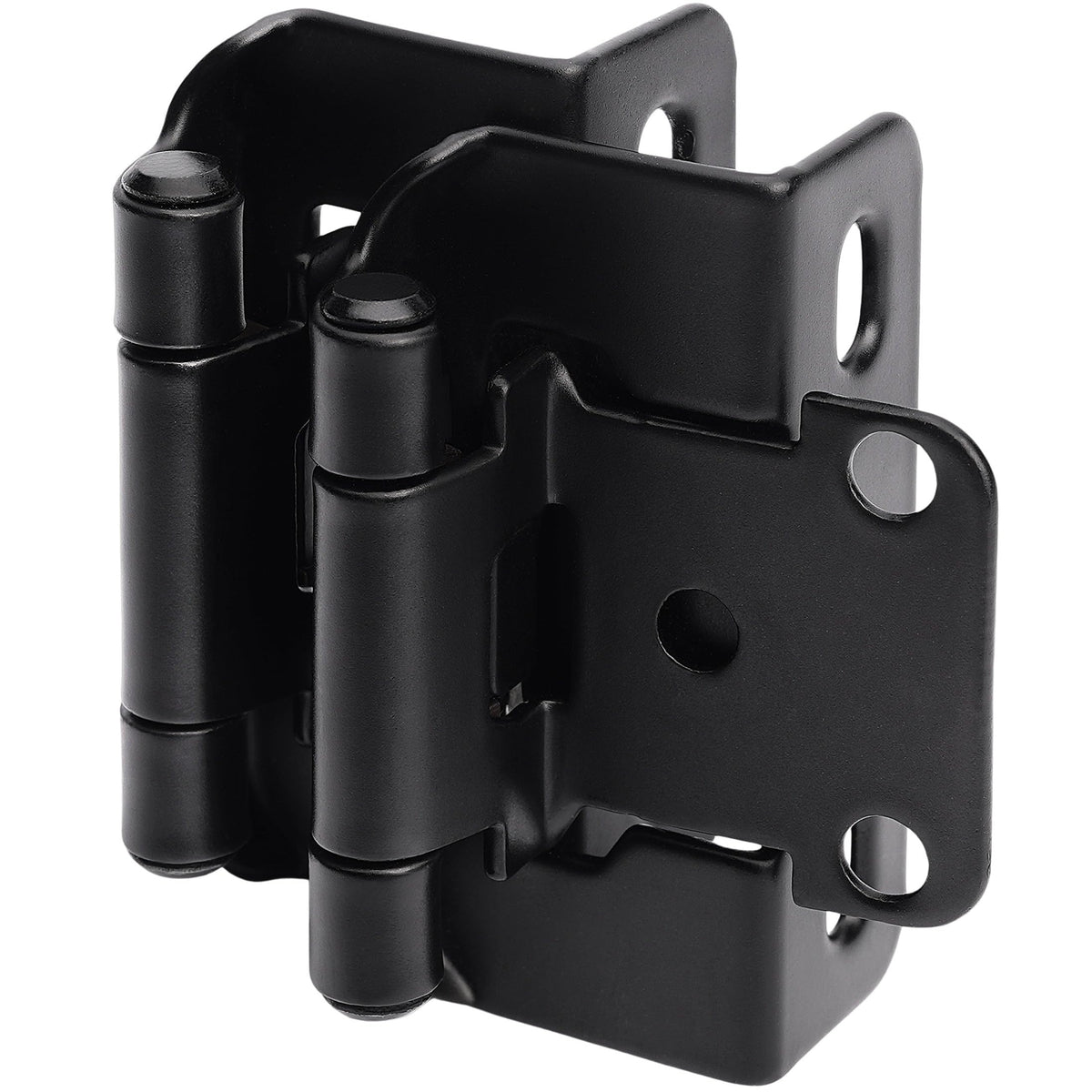 DecoBasics half-inch overlay hinges on display, upgrading cabinets with a clean, modern look.