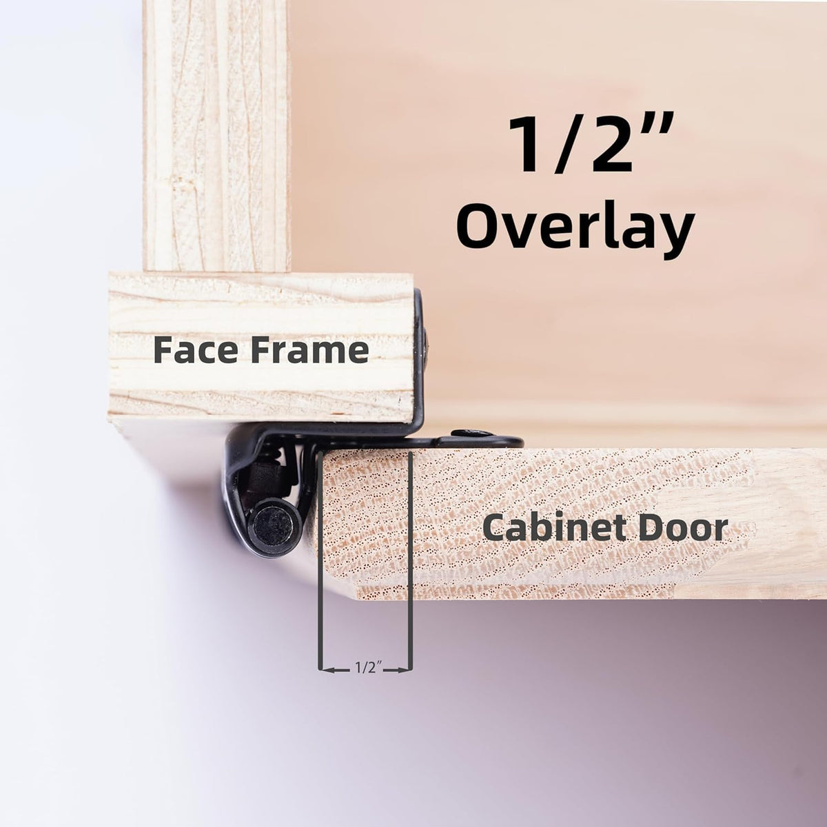DecoBasics half-overlay hinges ideal for kitchen and pantry cabinets