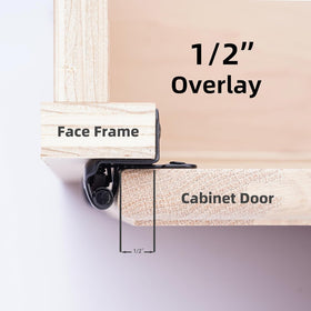DecoBasics half-overlay hinges ideal for kitchen and pantry cabinets