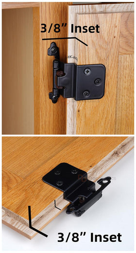 DecoBasics inset door hinges shown mid-close action