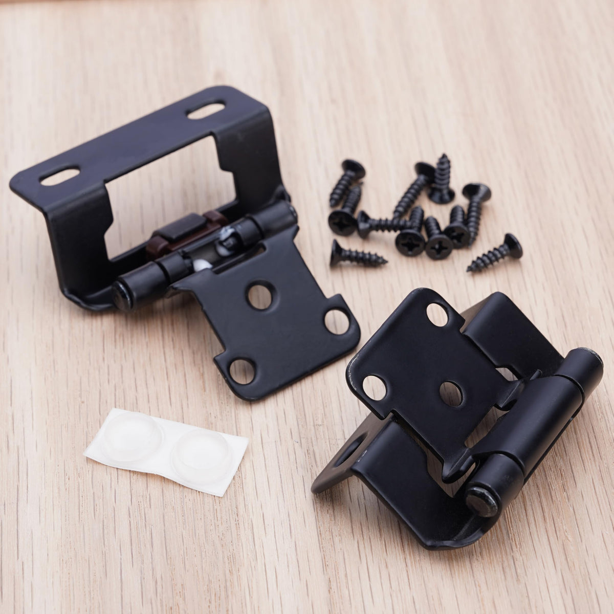 DecoBasics matte black hinges suit kitchens, pantries, and laundry spaces.