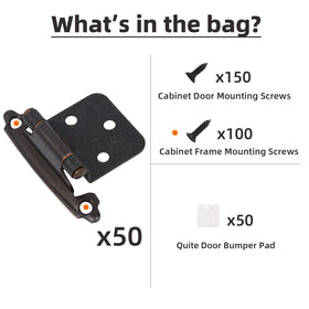 Decobasics flush-mount hinge demonstrates clean cabinet lines.
