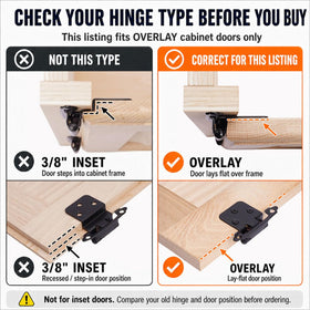 DecoBasics overlay 1/2 inch hinge installation scene for easy kitchen upgrade