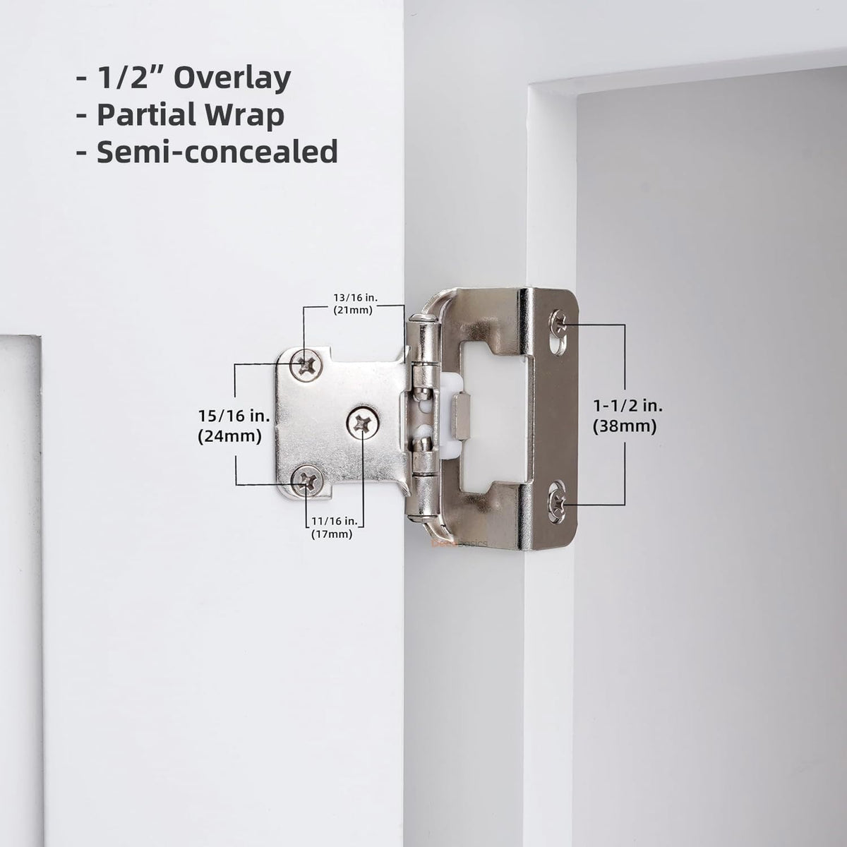DecoBasics self-closing hinges with silicone bumpers for quiet closures