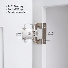 DecoBasics self-closing hinges with silicone bumpers for quiet closures