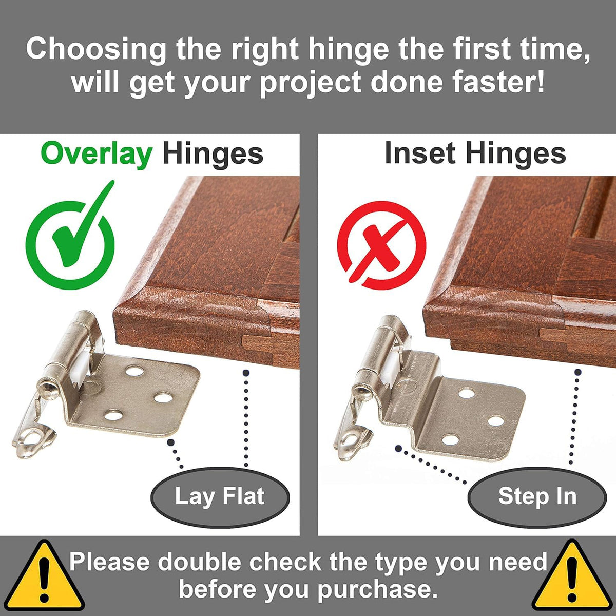 DecoBasics self-closing hinges with silicone bumpers enable hushed cabinet operation.