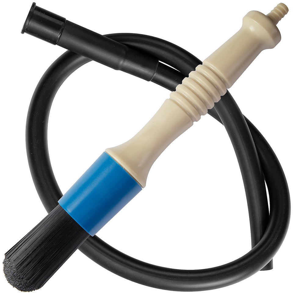 DECOHS parts washer brush with hose enables deep reach for tough grime.