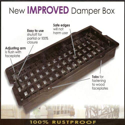 Decor Grates AJH212-NKL damper box uses recycled polymer for smooth operation.