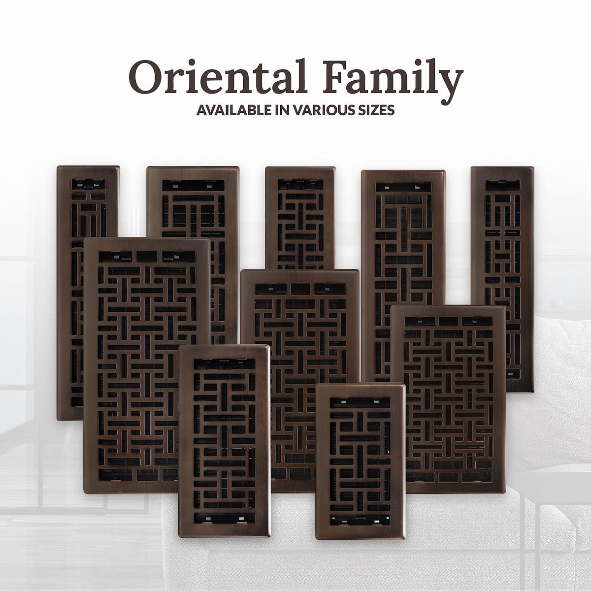 Decor Grates AJH214-RB oriental pattern close-up enhances room aesthetics
