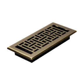 Close-up of antique brass finish on Decor Grates AJH410-A registers