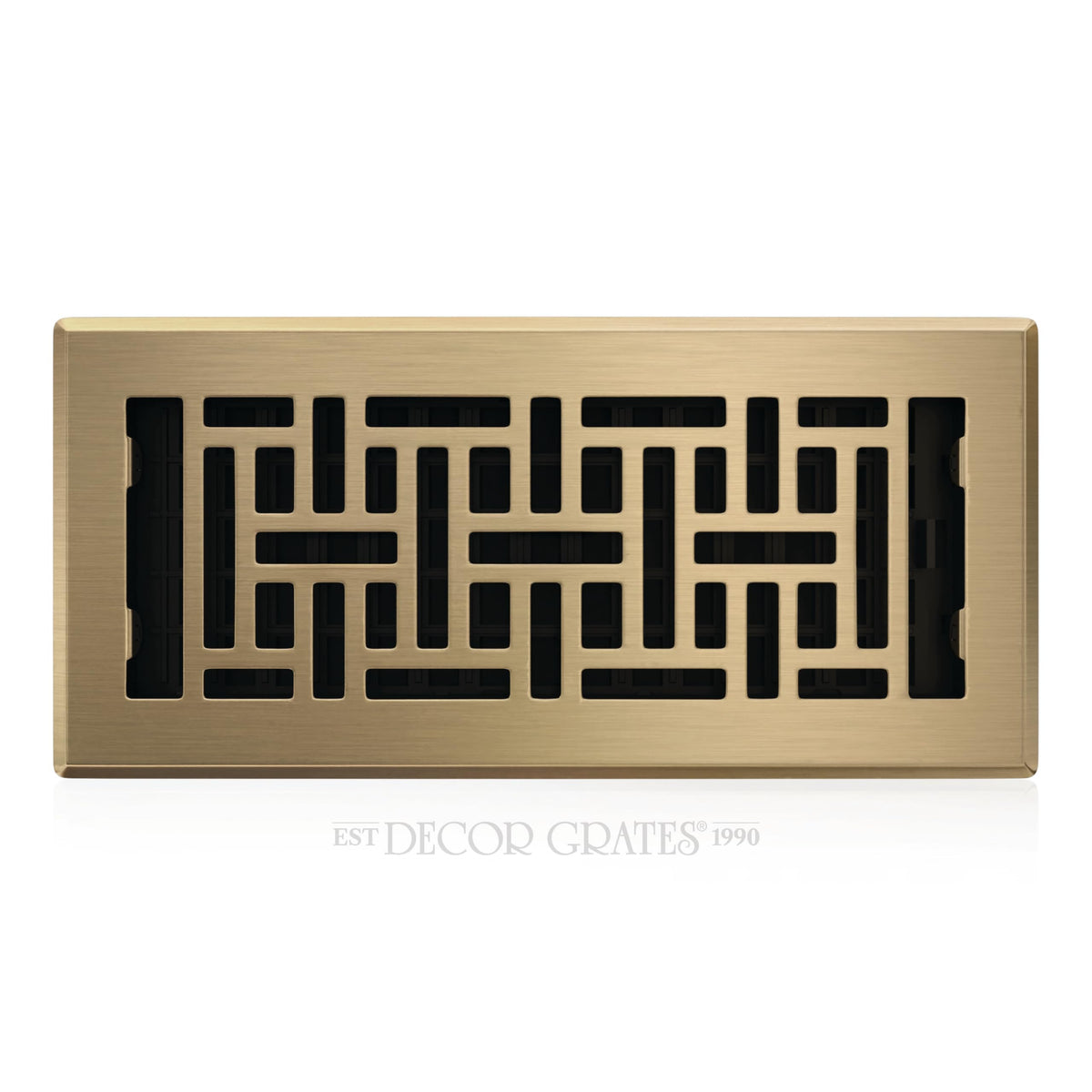 Decor Grates AJH410-A oriental floor register faceplate in antique brass, upgrade airflow aesthetics