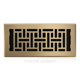 Decor Grates AJH410-A oriental floor register faceplate in antique brass, upgrade airflow aesthetics