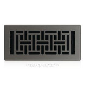 Decor Grates AJH410-GM oriental floor register in gun metal finish with intricate pattern