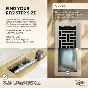 Easy-install drop-in vent for AJH410-NKL floor register by Decor Grates