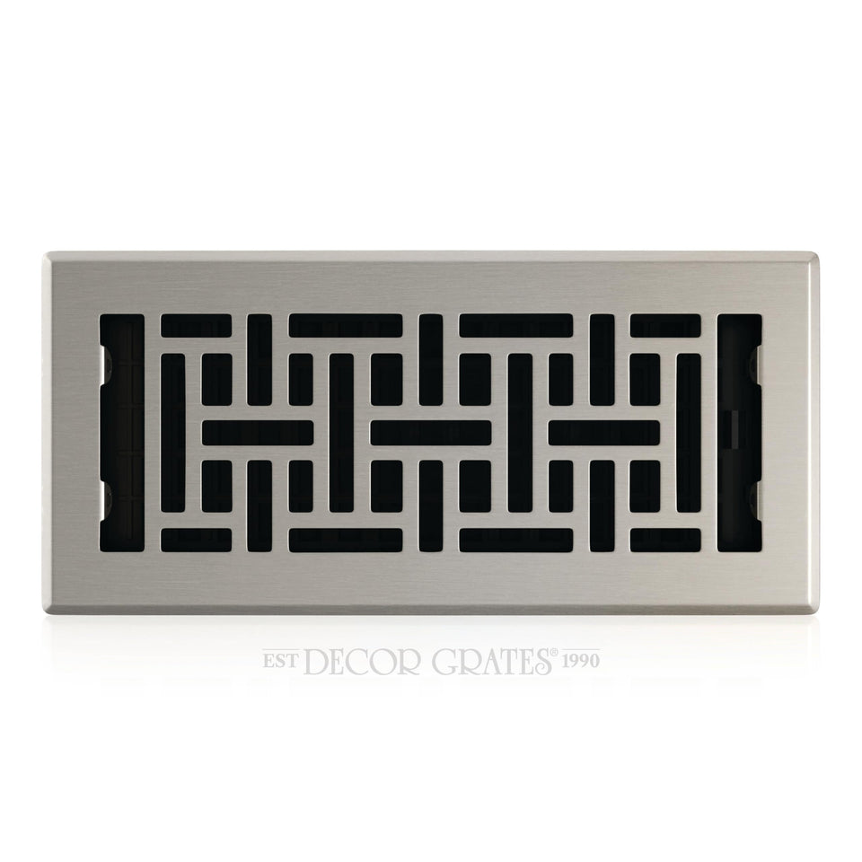 Decor Grates AJH410-NKL floor register in brushed nickel finish enhances interior style