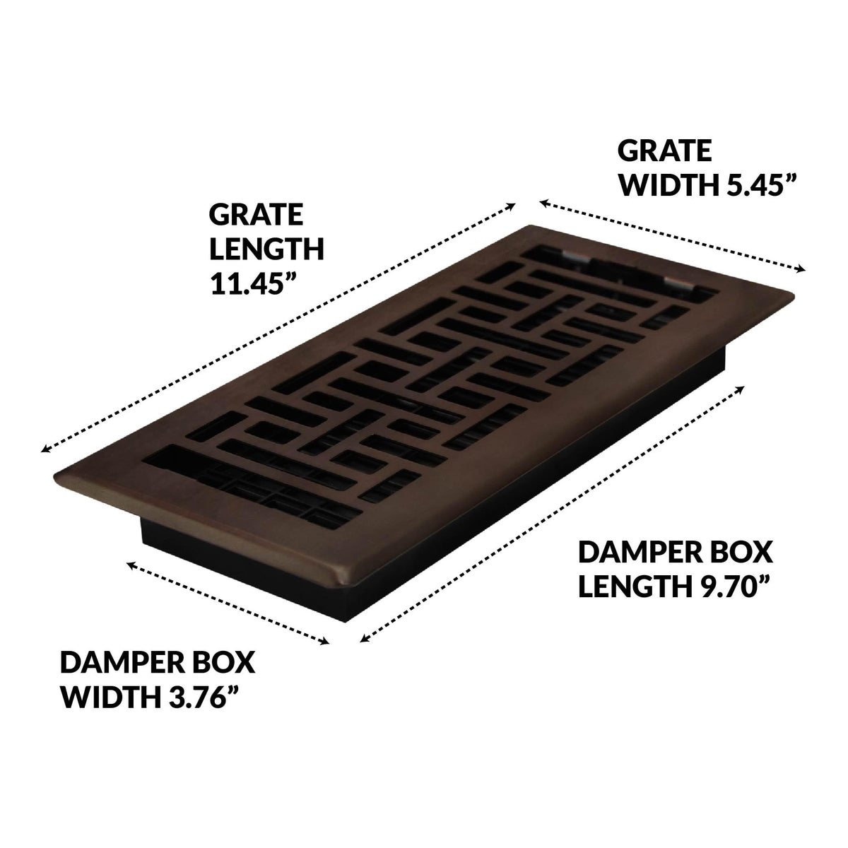 Decor Grates AJH410-RB rubbed bronze texture close-up.