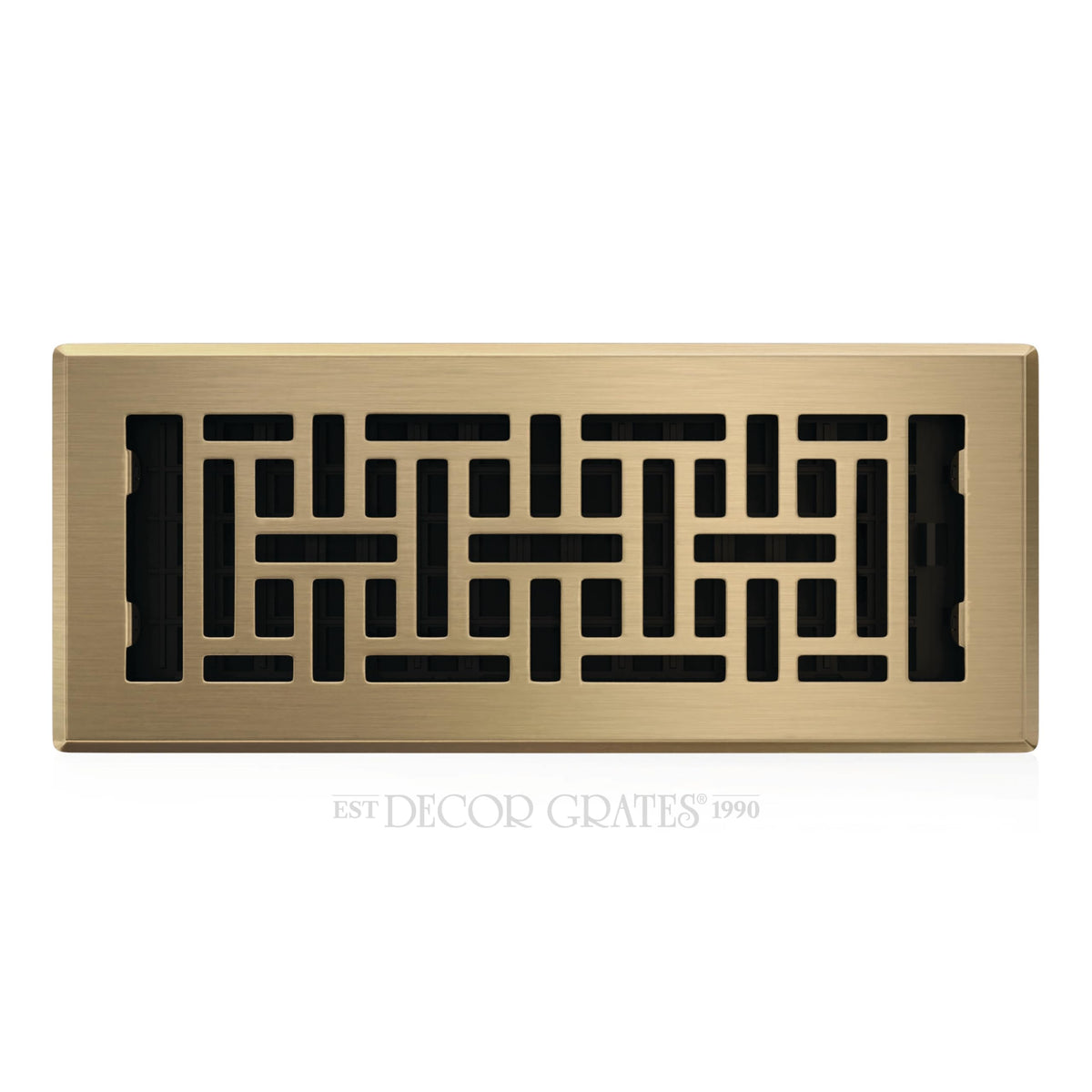 Decor Grates AJH412-A oriental floor register in antique brass adds timeless decor.