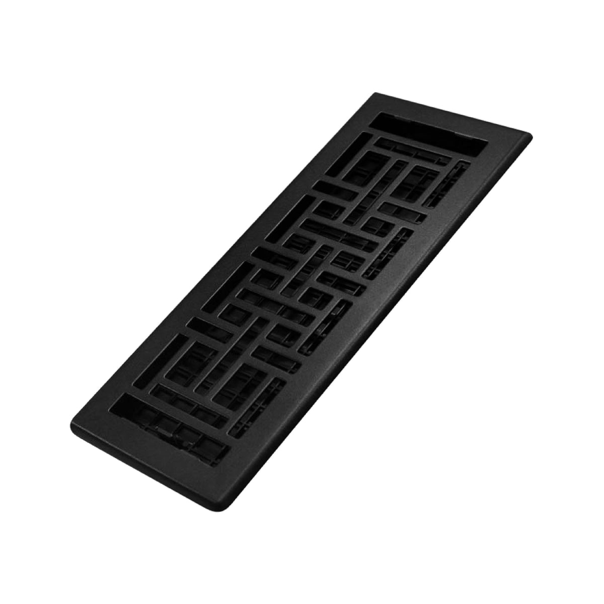 Decor Grates AJH412 oriental design front view in textured black finish for refined room aesthetics.