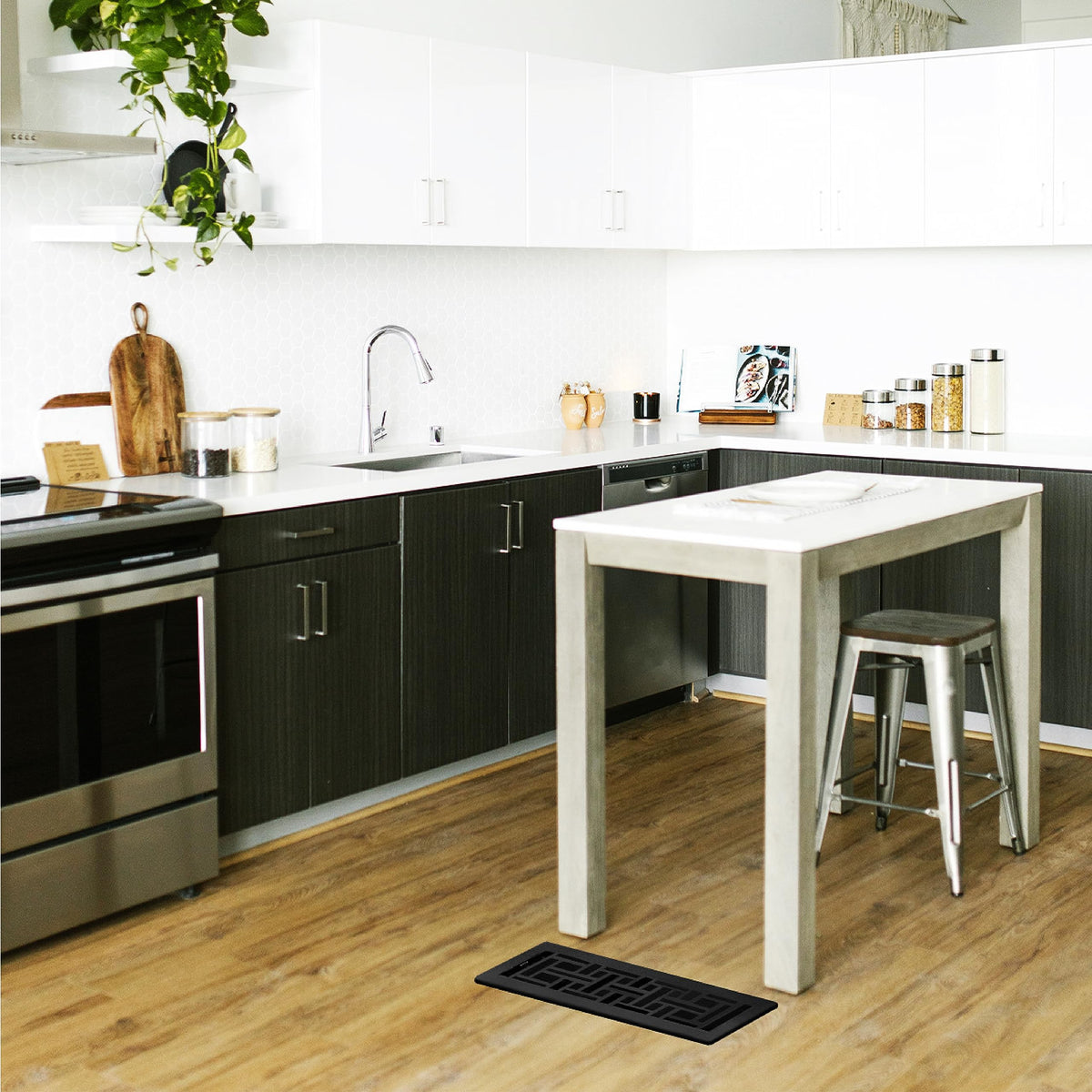 Decor Grates AJH414-BLK front view showing textured finish for durable daily use.