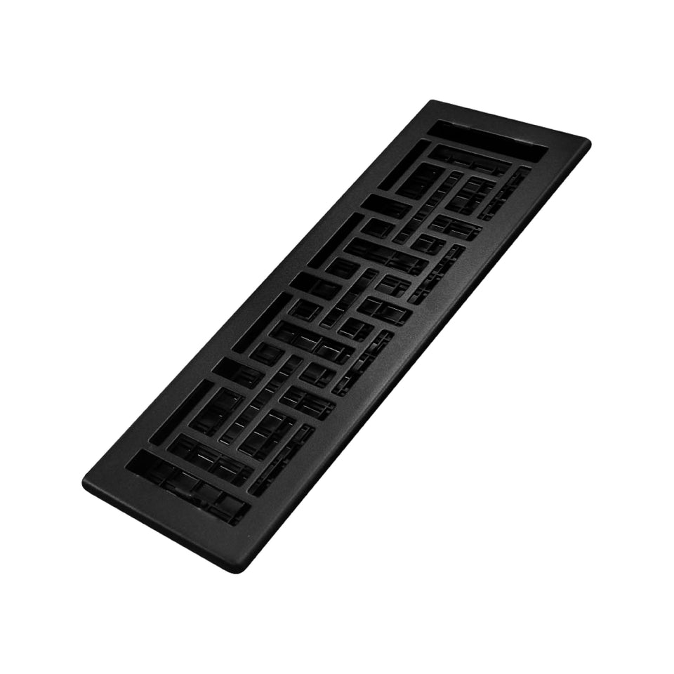 Decor Grates AJH414-BLK oriental design on black matte register elevating room style.