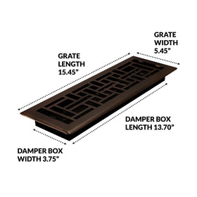 Damper box detail on Decor Grates AJH414-RB register with recycled material.