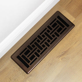 Tool-free drop-in installation of Decor Grates AJH414-RB Oriental register.