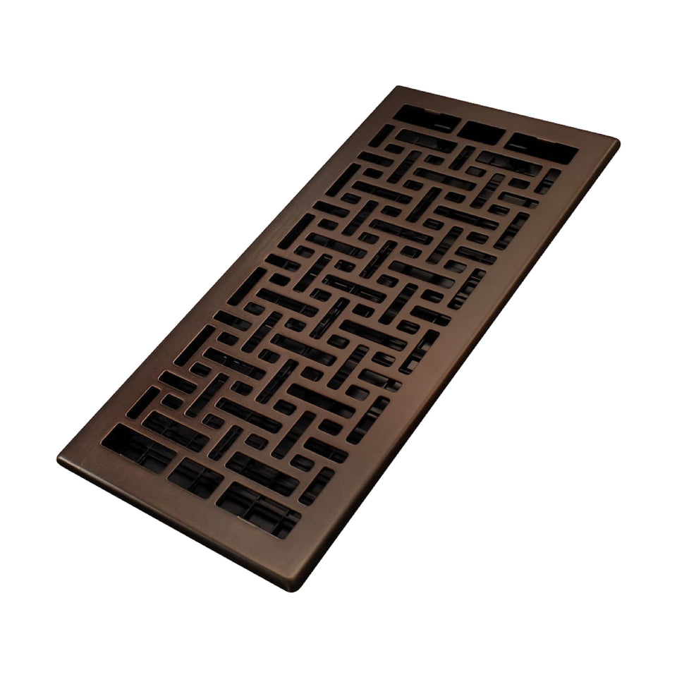 Decor Grates AJH614-RB Oriental floor register 6x14 inches in rub bronze, durable and decorative