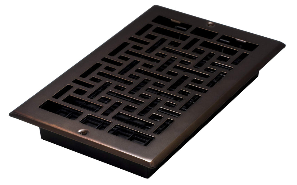 Decor Grates AJL610W-RB oriental design wall register 6x10 in a refined finish.