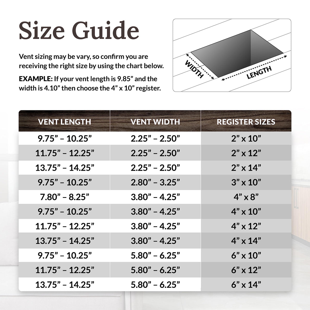 Easy-drop-in installation of Decor Grates floor register for quick updates