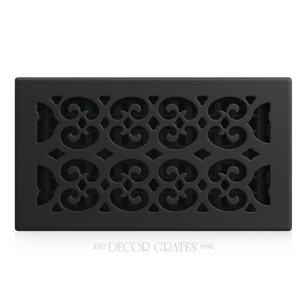 Decor Grates classic vent cover for 6x12 openings with textured black finish.