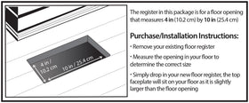 Decor Grates SPH410 easy installation floor register shown in a modern space