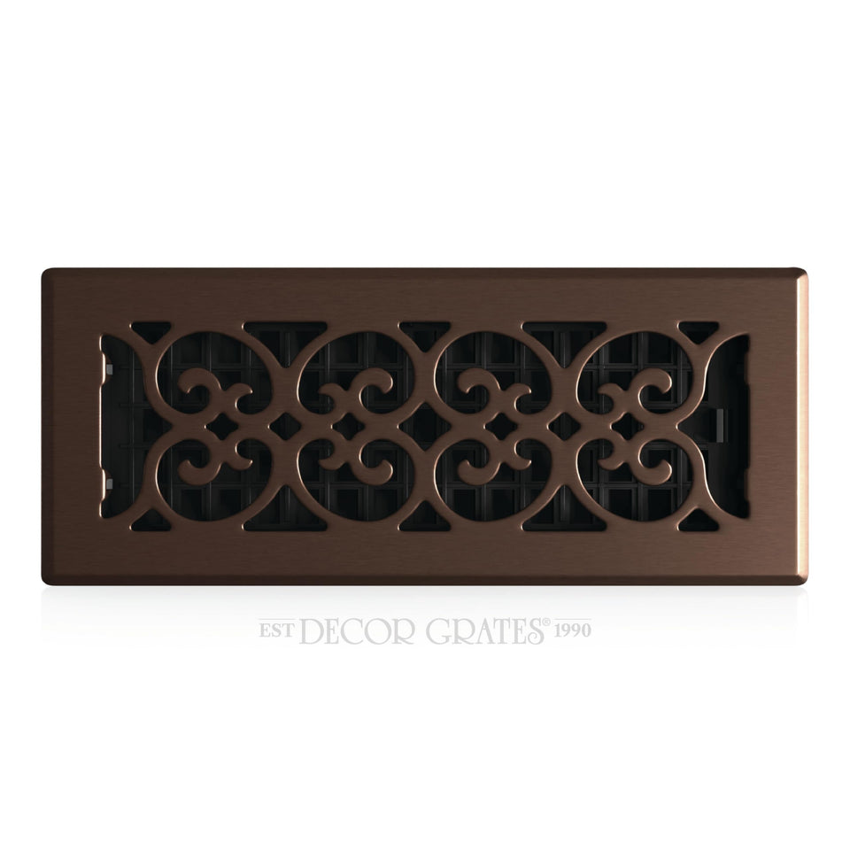 Decor Grates SPH412-RB front view in rubbed bronze finish enhances floor vents