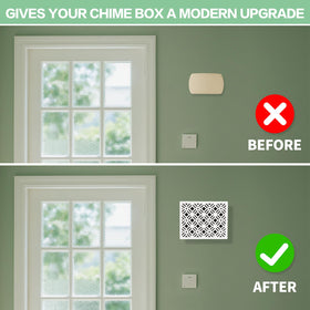 Mounted on wall, Decorhaus chime cover updates entryways with a minimalist look.