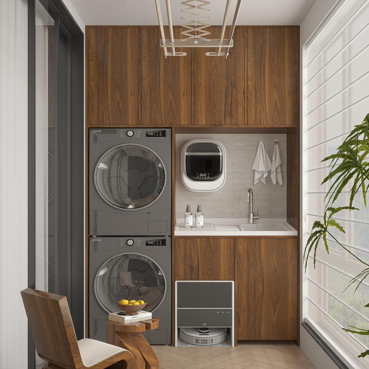 Decoroom wood grain contact paper in bathroom setting with waterproof surface