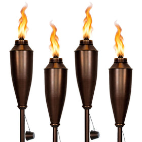 Deco Window garden torch bronze pack of four for warm outdoor ambiance.