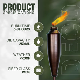 Deco Window ground spike for secure torch installation outdoors.